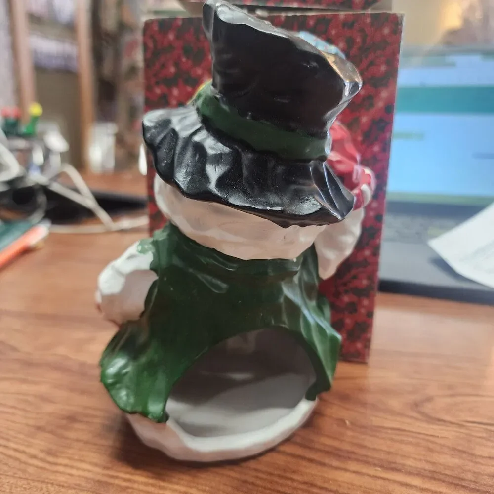 Vintage Snowman Tea Light Winter Candle Christmas